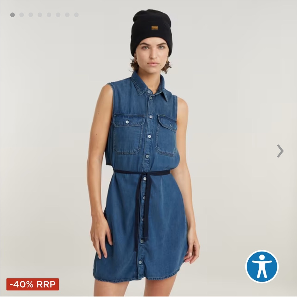 G-Star • Women’s Medium Blue Soft Cargo Dress XS NWT - Picture 1 of 7